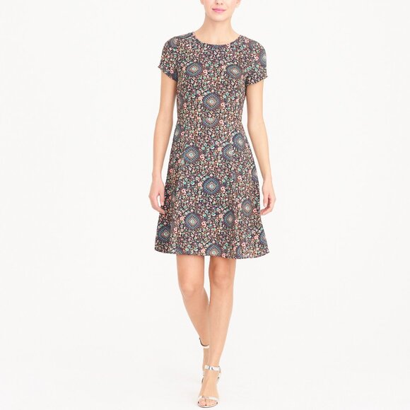 NWT Womens Size 0 J. Crew Multicolor Floral Short-Sleeve Flutter Mini Dress NEW - Picture 3 of 6
